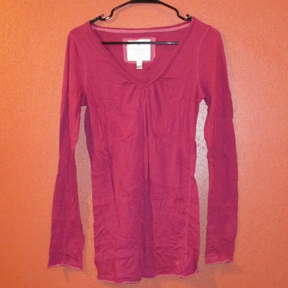 American Eagle Outfitters Woman Large Red Warm Outdoors Long Sleeve Shirt - Picture 1 of 7